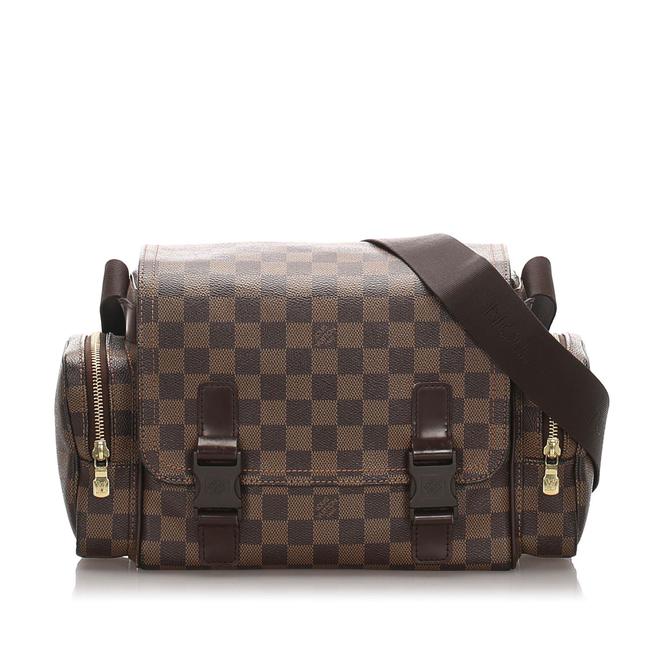 Louis Vuitton Reporter Melville Damier Ebene Brown Leather Cross Body Bag