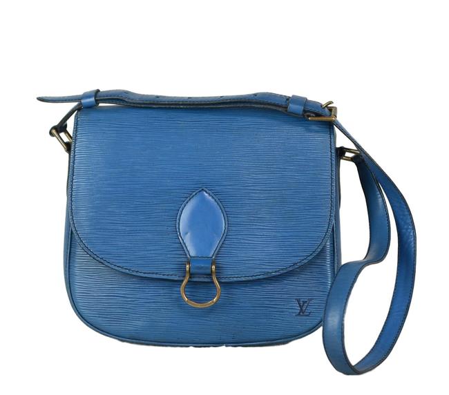 Louis Vuitton Saint Cloud Gm Pockets Peeling Blue Epi Leather Cross Body Bag