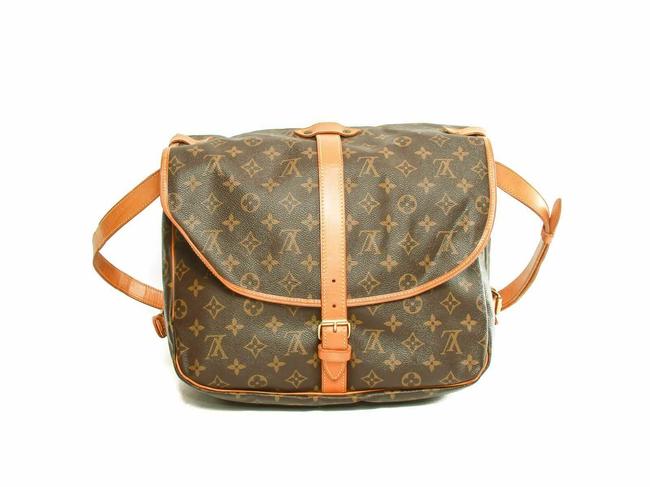 Louis Vuitton Saumur Mm Brown Monogram Canvas Cross Body Bag