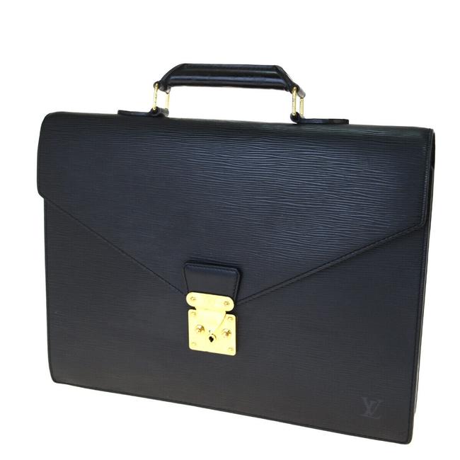 Louis Vuitton Serviette Conseiller Hand Black Epi Leather Tote