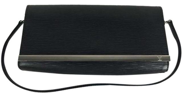 Louis Vuitton Sevigne Noir Epi 2way Shoulder Black Leather Clutch
