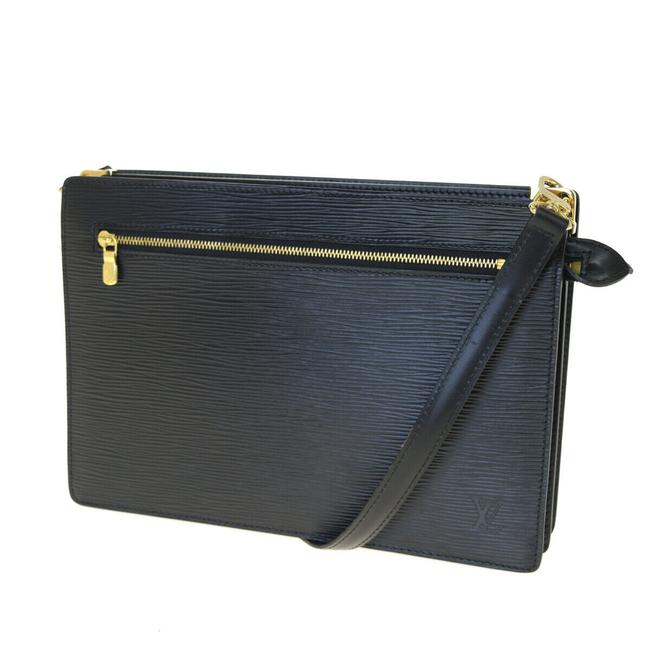 Louis Vuitton Shoulder Bag Enghien Hand Black Epi Leather Clutch
