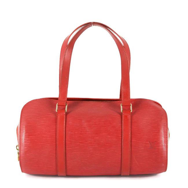 Louis Vuitton Soufflot Red Leather Satchel