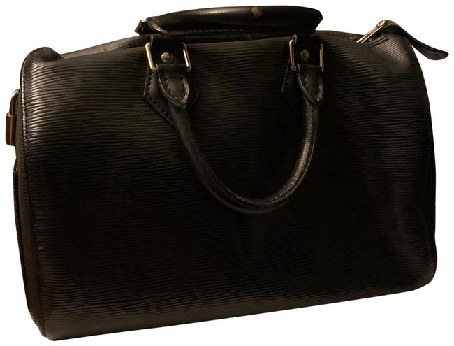 Louis Vuitton Speedy 25 Black Epi Leather Satchel
