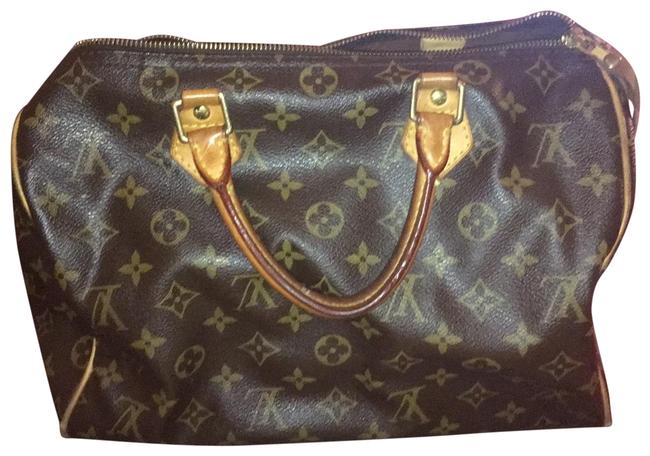 Louis Vuitton Speedy 25 Brown and Beige Hobo Bag