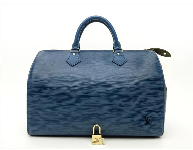 Louis Vuitton Speedy 30 Epi Leather Blue Satchel