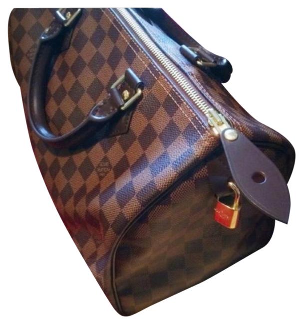 Louis Vuitton Speedy 30 Top Handle Damier Azur Leather Tote