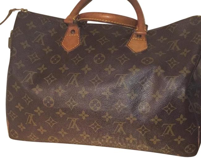 Louis Vuitton Speedy 35 Brown Canvas Satchel