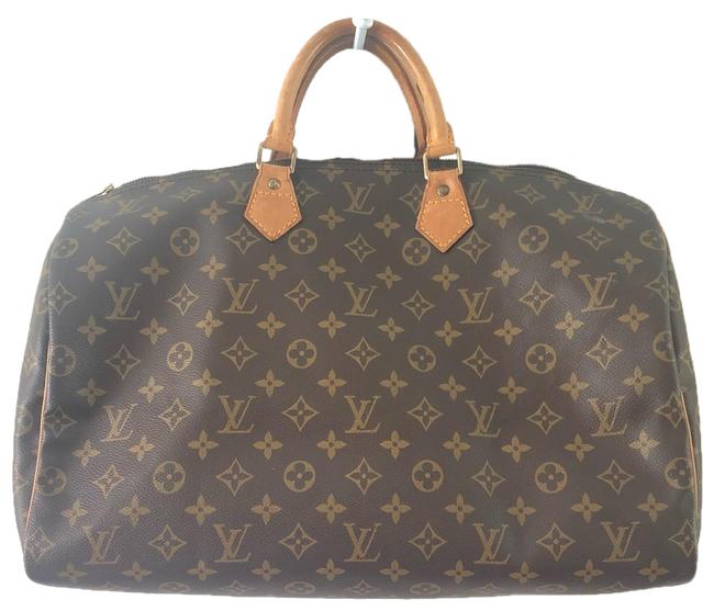 Louis Vuitton Speedy 40 Brown Lv Canvas and Leather Satchel