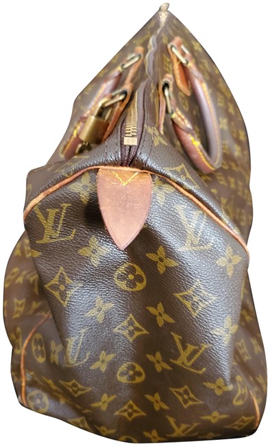Louis Vuitton Speedy 40 Monogram Canvas Satchel BrownTan Tote