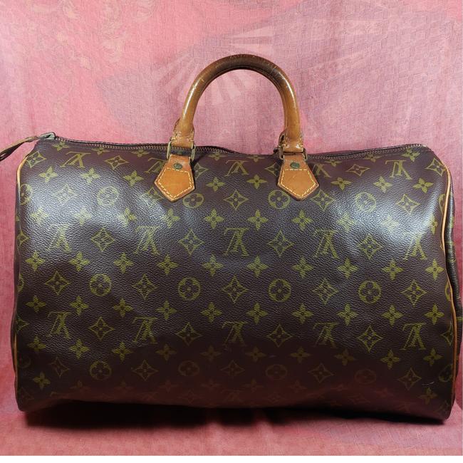 Louis Vuitton Speedy Monogram 40 Brown Leather Satchel