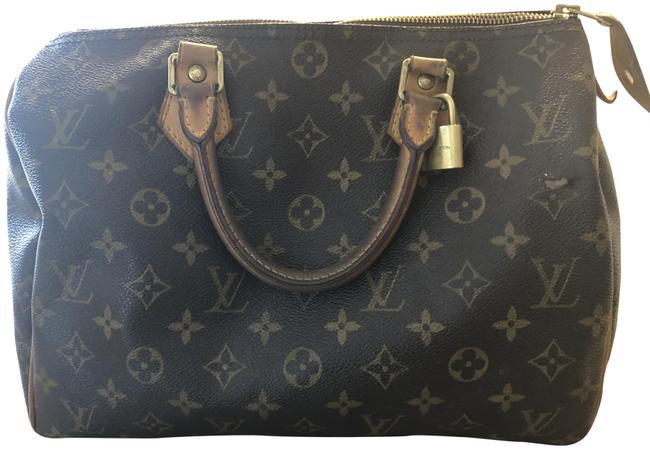 Louis Vuitton Speedy Monogram Brown Leather Tote