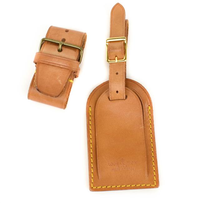 Louis Vuitton Tan Vachetta Leather Logo Luggage Tag Set Px