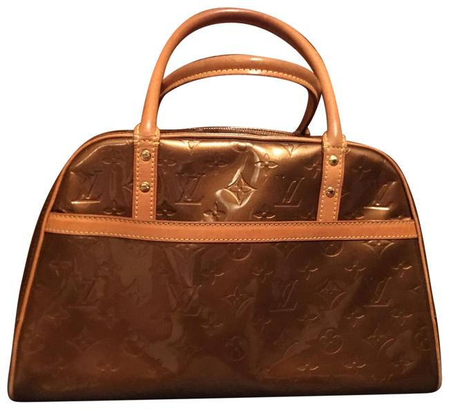 Louis Vuitton Tompkins Vernis Square Bronze Leather Satchel