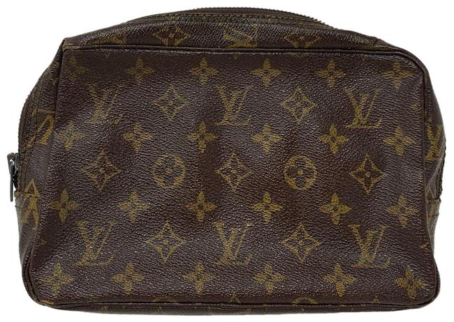 Louis Vuitton Trousse 23 Early Vintage Brown Monogram Canvas Clutch