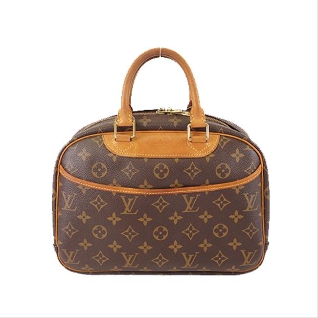 Louis Vuitton Trouville M42228 Women Handbag Brown Monogram Satchel