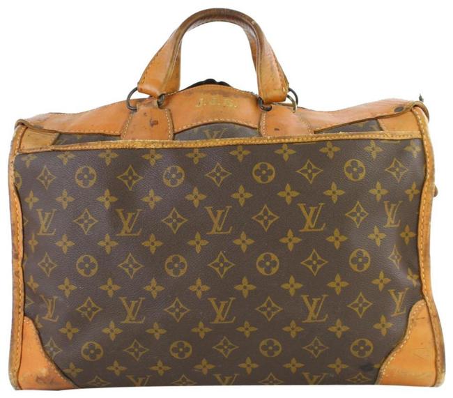 Louis Vuitton Ultra Rare Monogram Vintage 871465 Brown Coated Canvas WeekendTravel Bag