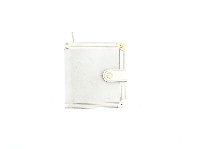 Louis Vuitton White Clutch Zippy Compact Suhali Leather Wallet
