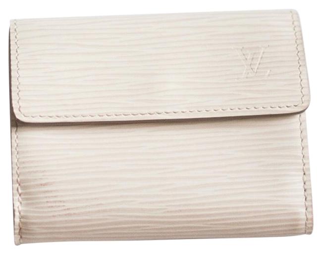 Louis Vuitton White Cream Textured Coin Pouch Wallet