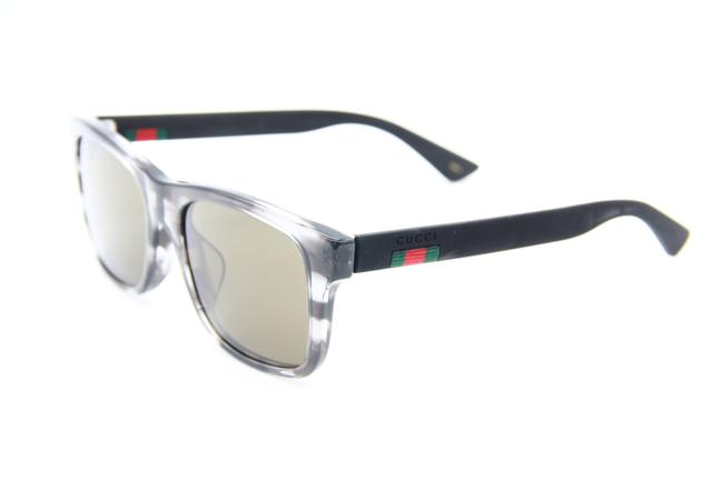 Gucci 004 Gg0008sa 54mm Rectangle Asian Fit Grey Black Brown Sunglasses