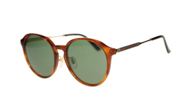 Gucci 004 Havana Unisex Round Gg0205sk Sunglasses