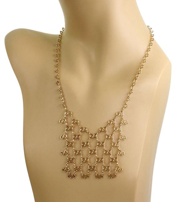 Gucci #23925 G Logo 18k Yellow Gold Bib Necklace