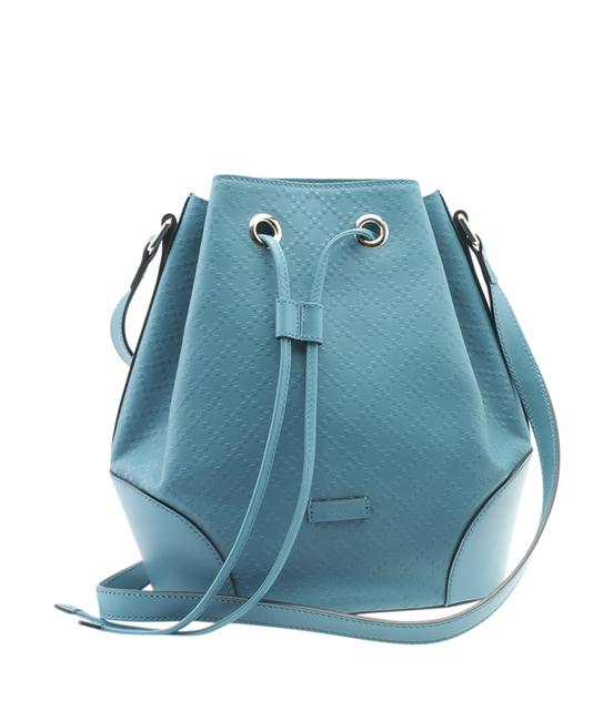 Gucci 354228 Diamante 178926 Blue Leather Shoulder Bag