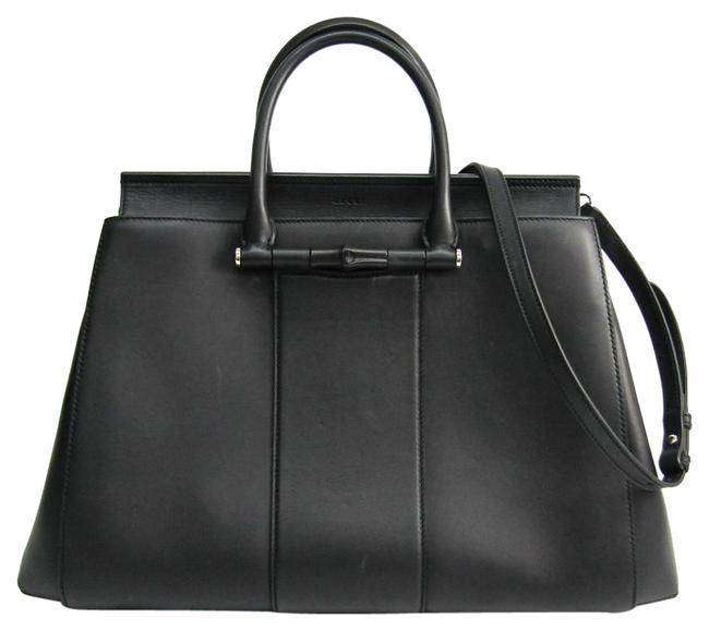 Gucci 370815 Womens Handbag Black Leather Satchel