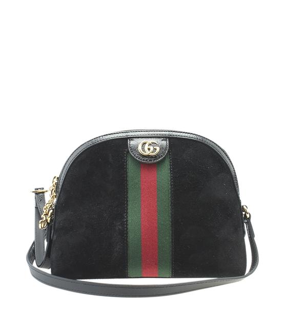 Gucci 499621 Small Ophidia Web 180763 Black Suede Cross Body Bag