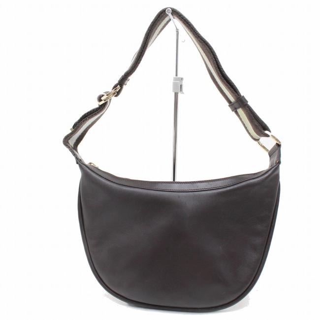 Gucci Hobo Dark Strap 869676 Brown Leather Messenger Bag