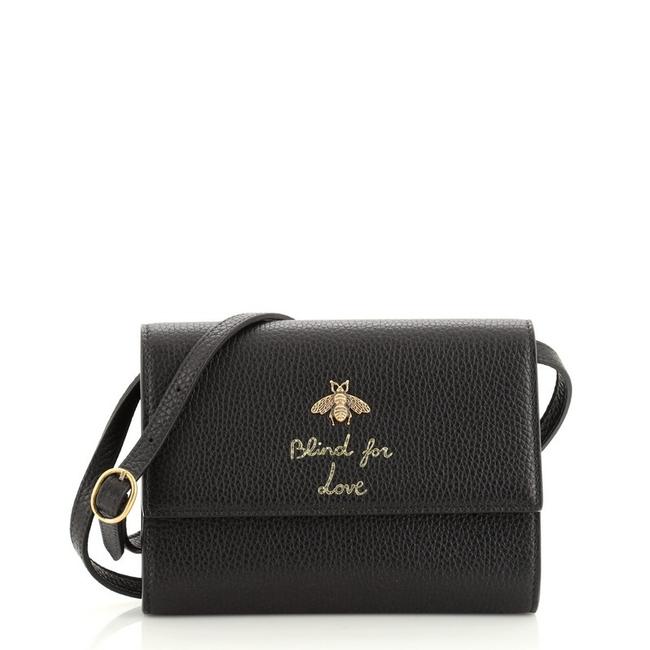 Gucci Animalier Black Leather Cross Body Bag