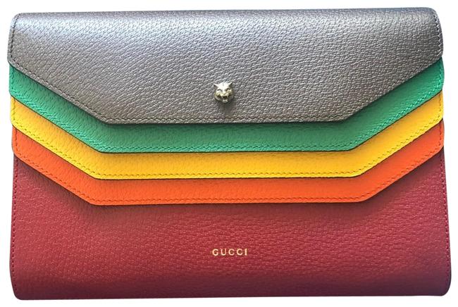 Gucci Animalier Messenger Totem Multicolored Leather Clutch