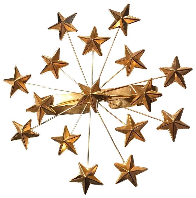 Gucci Antique Gold Star Motif Upper Hand Cuff Bracelet