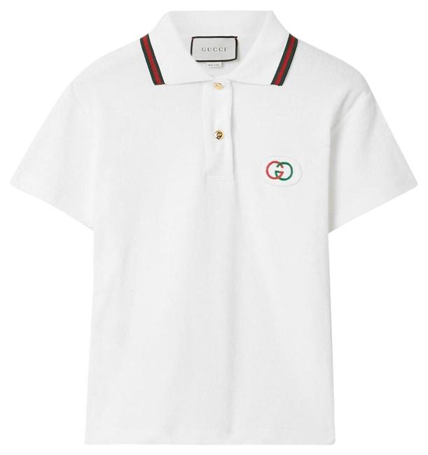 Gucci Appliqued Cotton terry Polo Tee Shirt 12 L