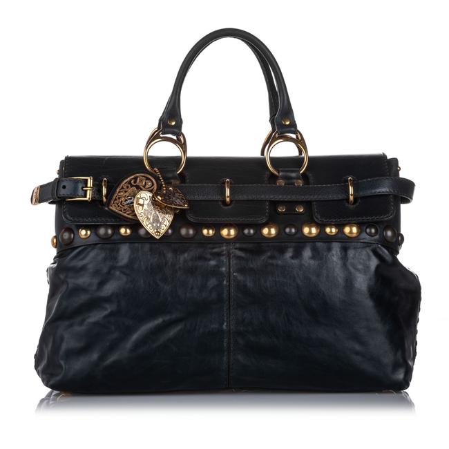 Gucci Babouska Handbag Black Leather Shoulder Bag