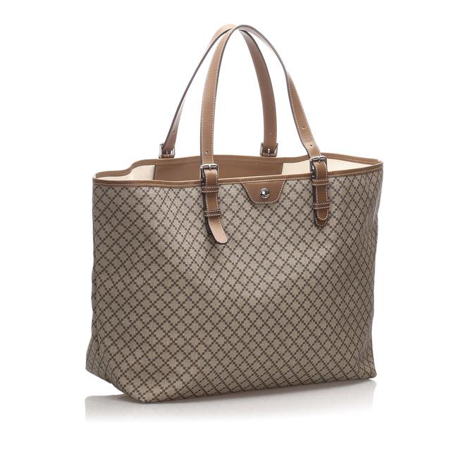 Gucci Bag Diamante Canvas Brown Leather Tote