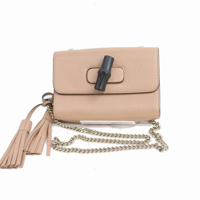 Gucci Bamboo Chainshoulder Beige Leather Shoulder Bag