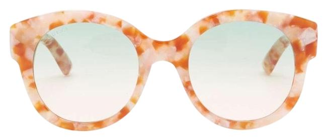 Gucci Beige Tortoise 51mm Round Cat Eyes Crystals Optical Glasses Sunglasses