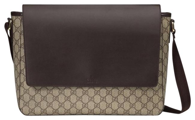 Gucci Beige Dark Brown Messenger Bag