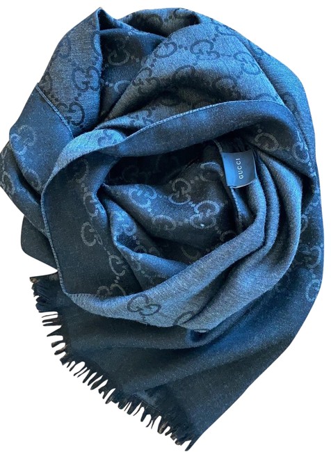 Gucci Black and Grey Unisex Reversible Large Scarf Wrap
