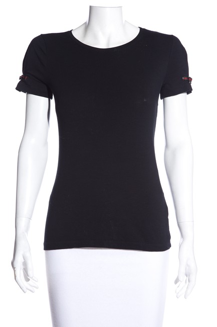 Gucci Black Crew Neck Short Sleeve S Blouse