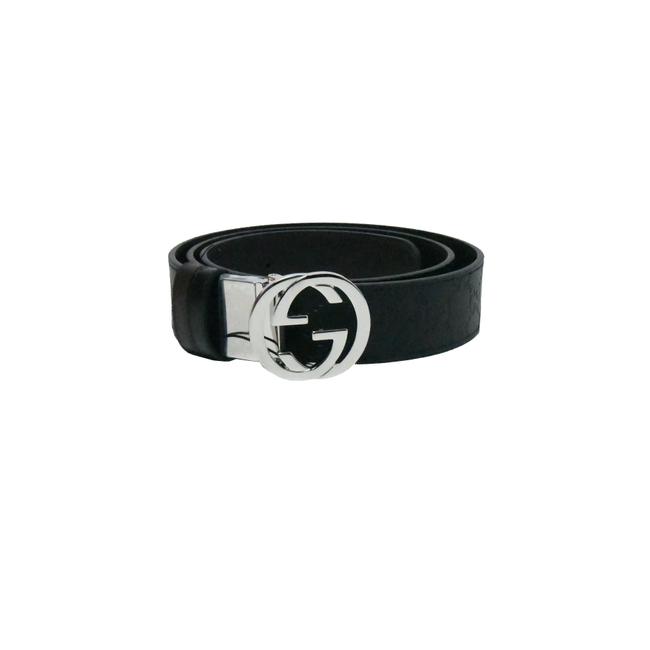 Gucci Black Gg Buckle Monogram Belt