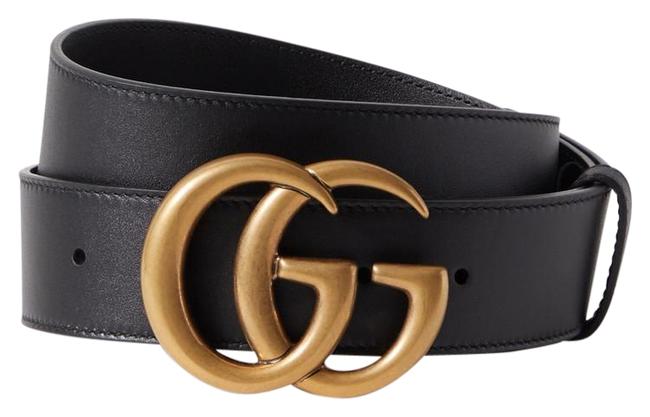 Gucci Black Gg Leather 85 Belt