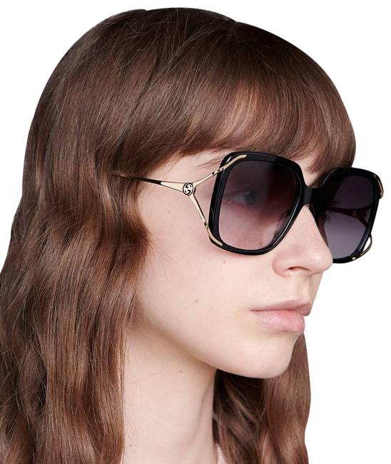 Gucci Black   Gold Gg0647s 001 Sunglasses