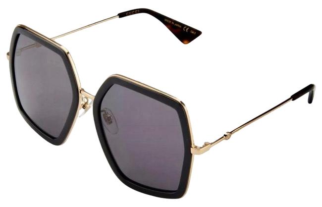 Gucci Black Gold Hexagon Gg0106s 001 Sunglasses