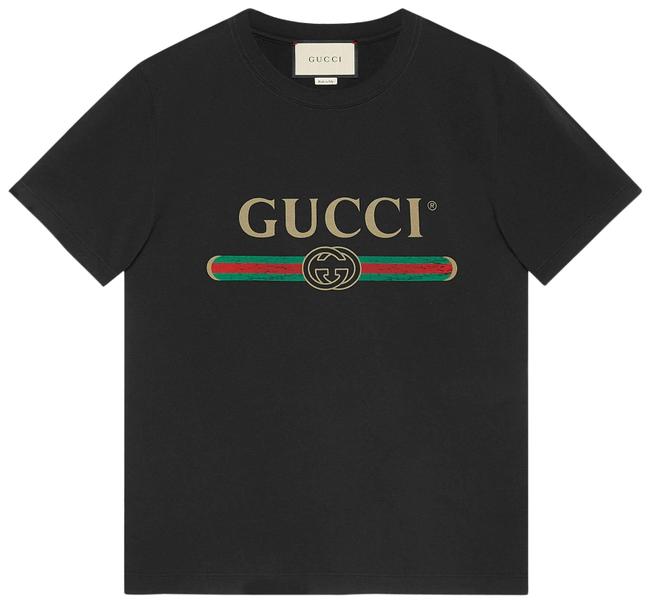 Gucci Black Gr New Oversize Logo Small Tee Shirt