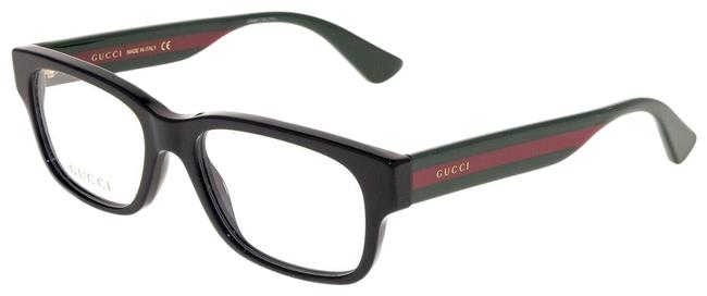 Gucci Black Green 0343 Web Stripe Square Unisex Gg0343o 53mm Sunglasses
