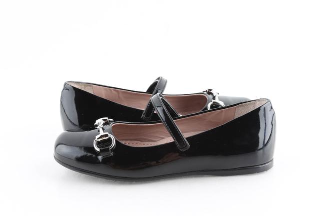Gucci Black Horsebit Childrens Patent Flats US 11