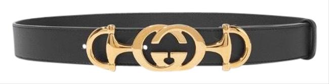 Gucci Black Horsebit Interlock G Logo 100 Belt