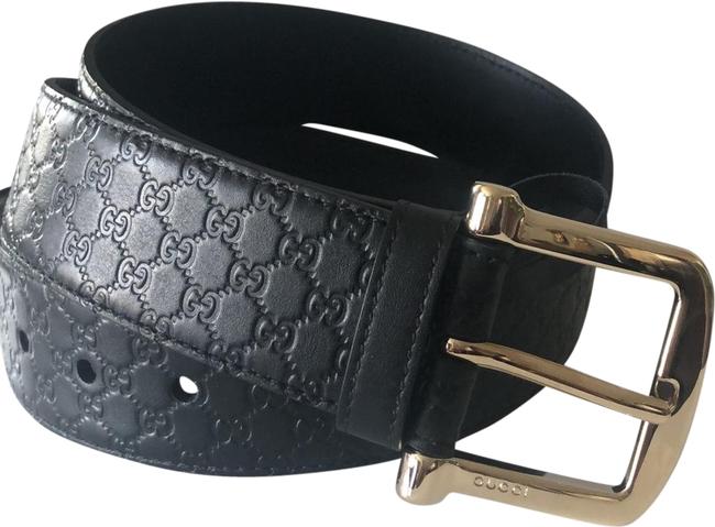 Gucci Black Leather Gg Guccissima Signature Belt